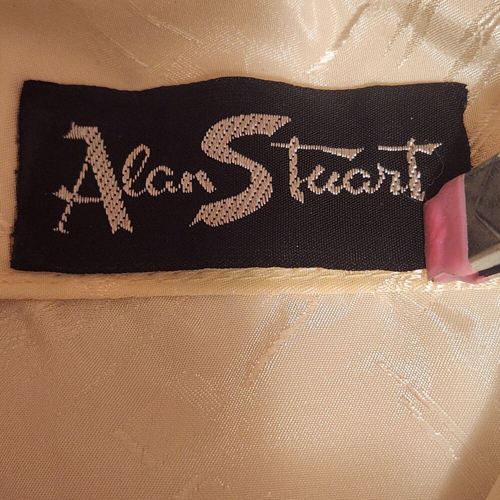 Alan Stuart White Satin Short Sleeve Button Front Blouse or Pajama Top Size XL - Picture 3 of 6